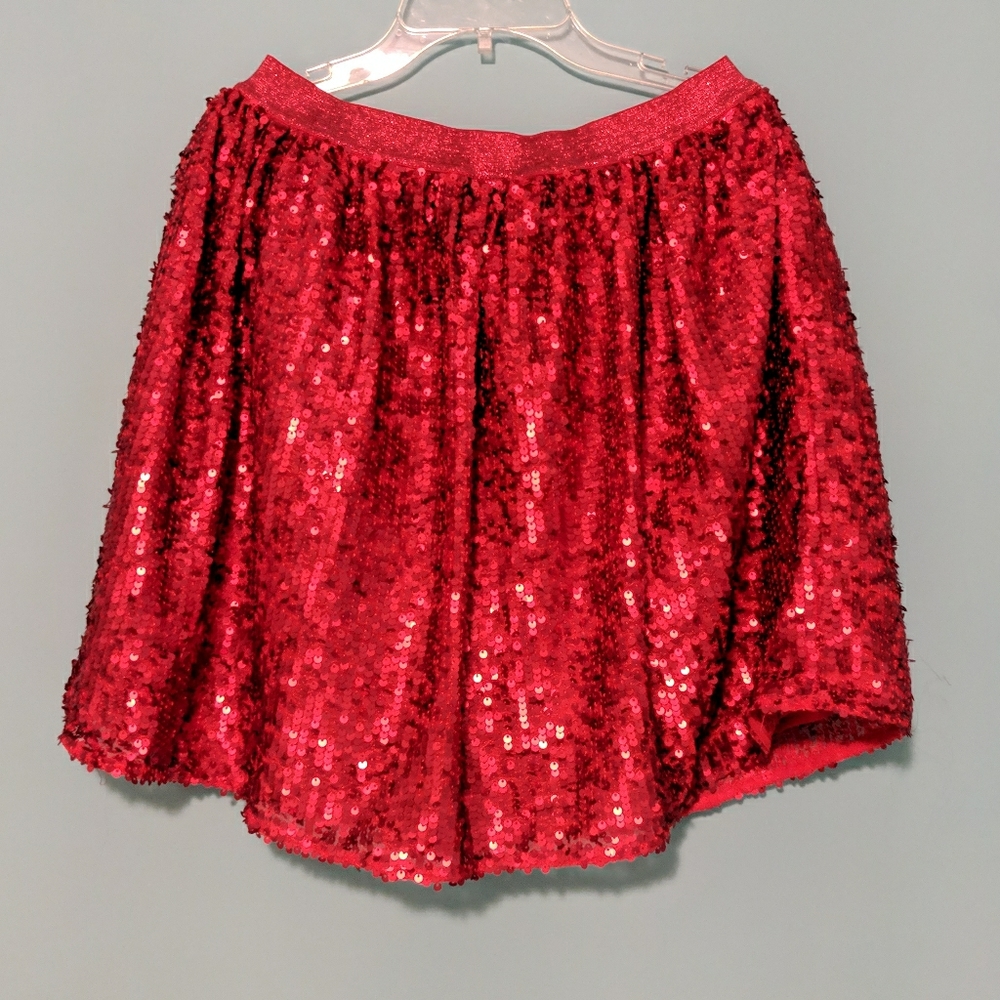 Cat & Jack Red Sequins Skirt Kids XL